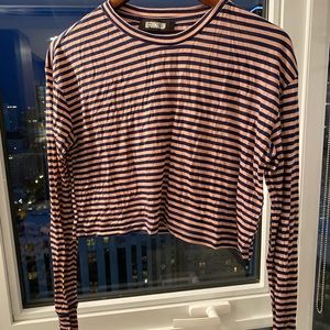 Reformation Chloe top small NWT light pink navy